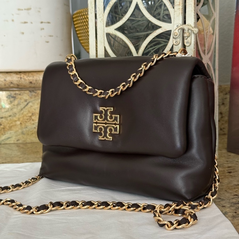 NWT TORY BURCH BRITTEN LEATHER PUFFY ADJUSTABLE SHOULDER BAG